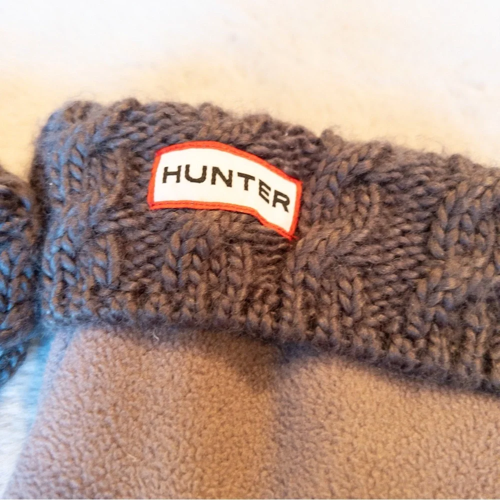 Hunter Cable Knit Welly Boot Socks Charcoal Gray ML US8-10 EU39-42 - Picture 4 of 5